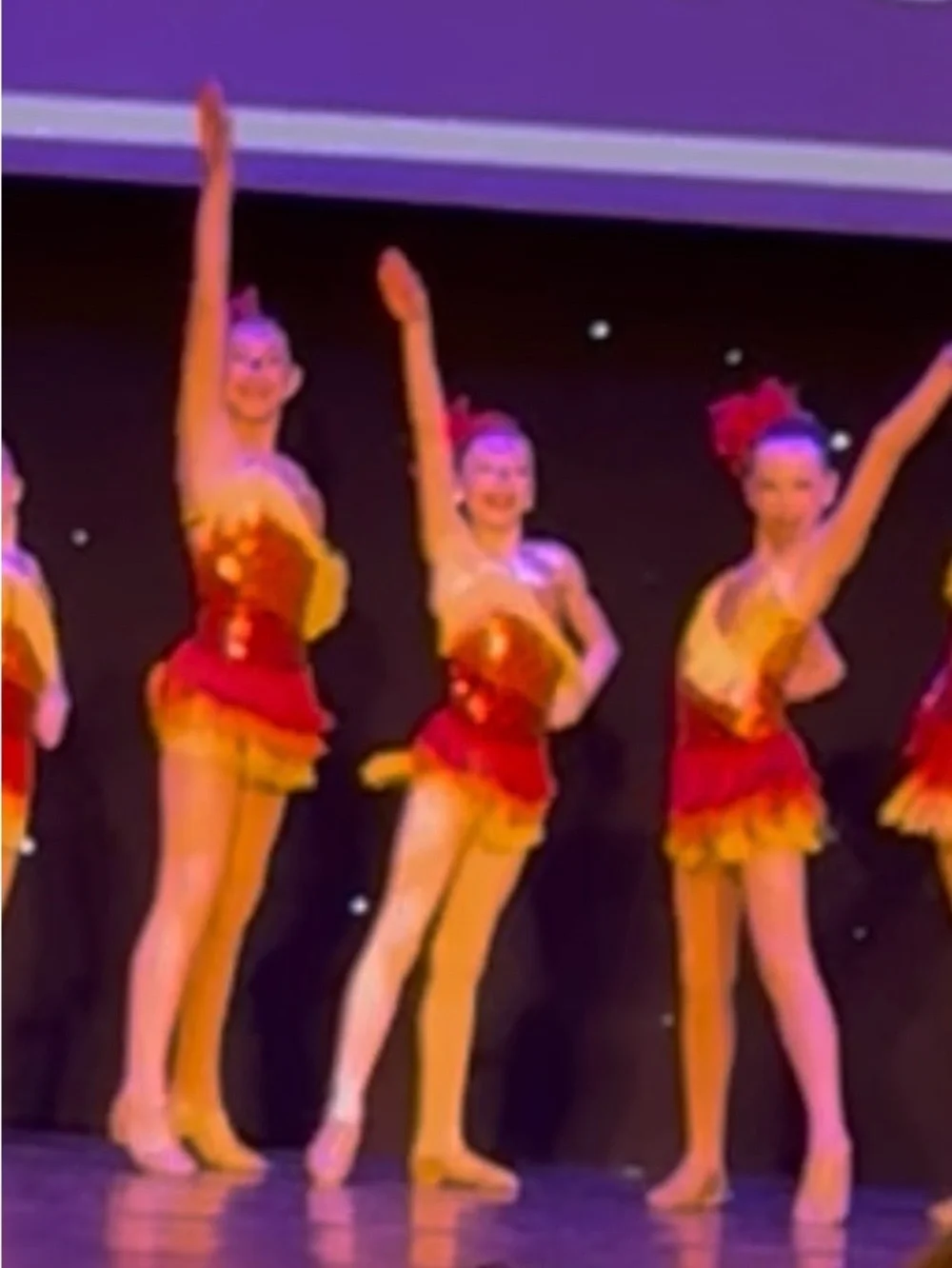 A Wish Come True brand Dance Costume “Burnitup” - Red, Orange, and Yellow